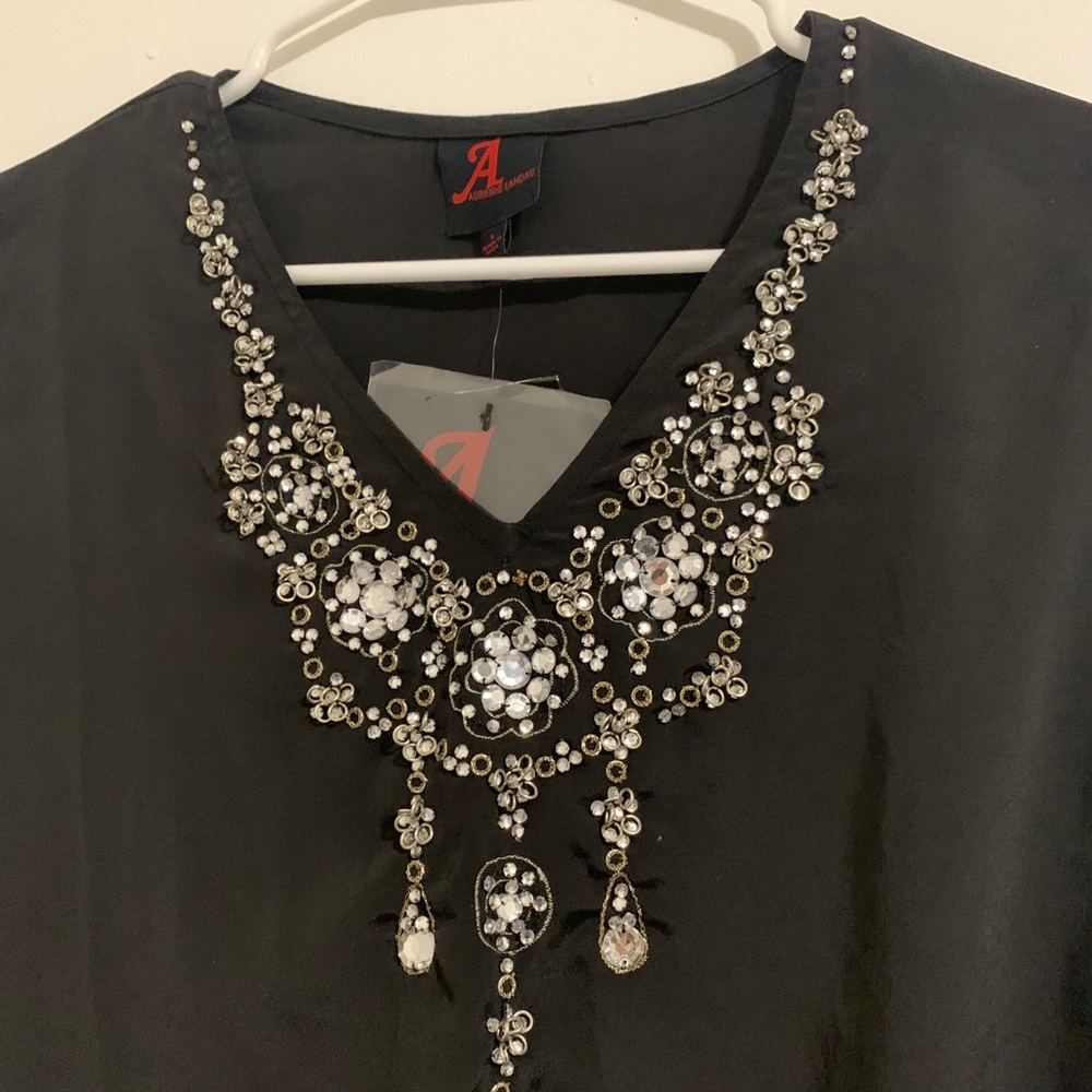 Adrienne landau beaded tunic